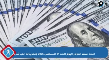 أحدث سعر الدولار اليوم الأحد 31 أغسطس 2025 وتحديثاته المباشرة